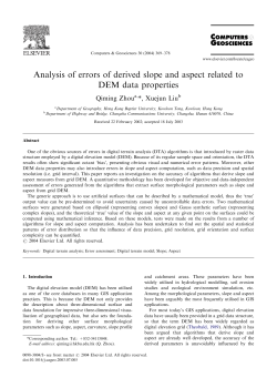 Analysis of errors of derived slope and aspect related to DEM data