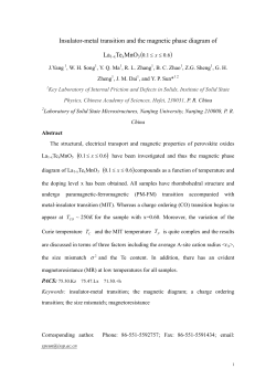 Insulator-metal transition and the magnetic phase diagram of