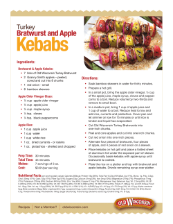 Buddig Turkey Bratwurst and Apple Kebabs