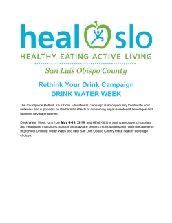 Rethink Your Drink Campaign DRINK WATER WEEK