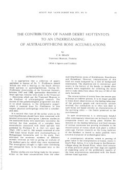 THE CONTRIBUTION OF NAMIB DESERT HOTTENTOTS TO AN