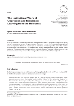 The Institutional Work of Oppression and Resistance: Learning from