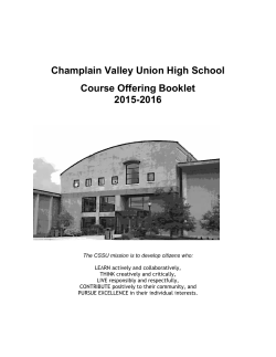 Champlain Valley Union High School Course Offering Booklet 2015
