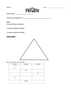 Percent means: Percent may be expressed as a