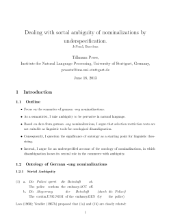 Dealing with sortal ambiguity of nominalizations by underspeci cation.