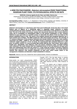 A NEW POLYSACCHARIDE, Detarium microcarpium FROM