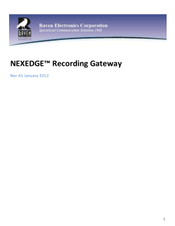 NEXEDGE&trade; Recording Gateway - Raven Electronics Corporation