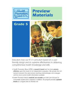 Grade 5 Disease Prevention Session