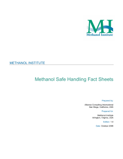 Methanol Safe Handling Fact Sheets - Biodiesel