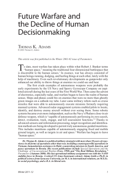 Future Warfare and the Decline of Human Decisionmaking