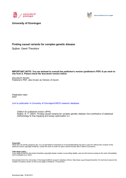 Finding causal variants for complex genetic disease Spijker