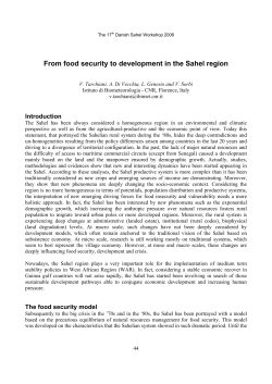 From food security to development in the Sahel region
