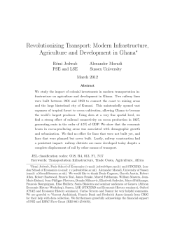 Modern Infrastructure, Agriculture and Development in Ghana