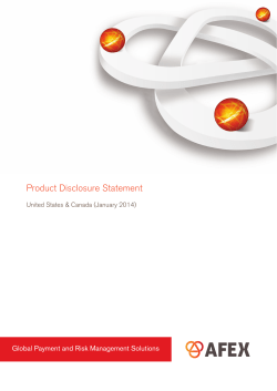 Product Disclosure Statement