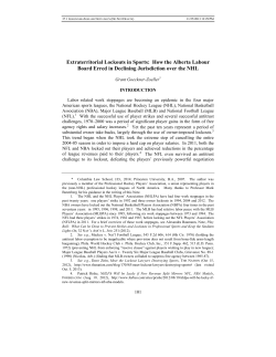 Extraterritorial Lockouts in Sports: How the Alberta Labour Board