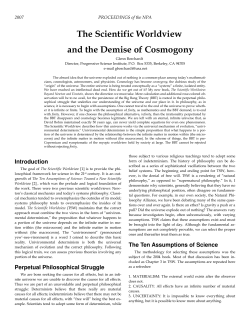 The Scientific Worldview and the Demise of Cosmogony