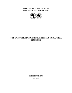 the bank`s human capital strategy for africa (2014-2018)