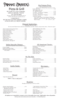 Menu - Primanti Bros.