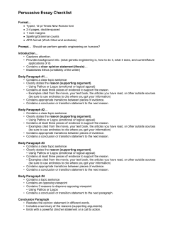 Persuasive Essay Checklist