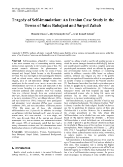 Tragedy of Self-immolation: An Iranian Case Study in the Towns of