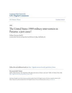 The United States 1989 military intervention in Panama: a just cause?