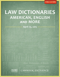 LAW DICTIONARIES - The Lawbook Exchange, Ltd.