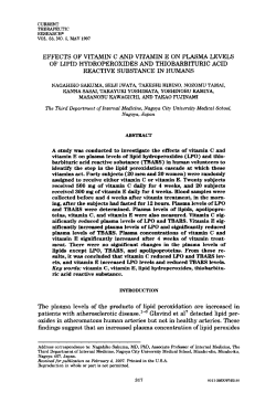 EFFECTS OF VITAMIN C AND VITAMIN E ON PLASMA LEVELS OF