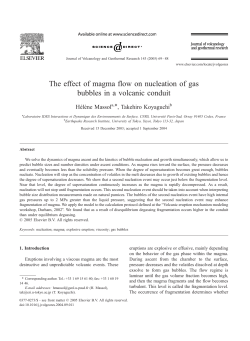 The effect of magma flow on nucleation of gas bubbles in a volcanic