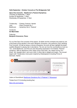 Hall&eacute; September - October Concerts at The Bridgewater Hall Opus