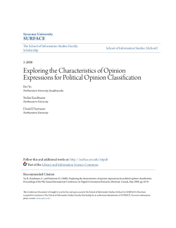Exploring the Characteristics of Opinion Expressions for Political