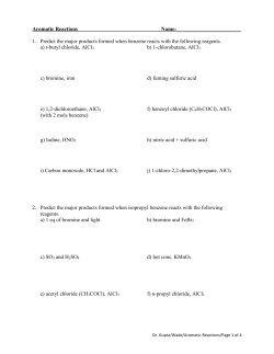 Aromatic Reactions Name: 1. Predict the major products formed