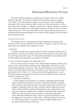 endocrine/menstrual factors