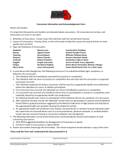 Concussion Acknowledgement Form
