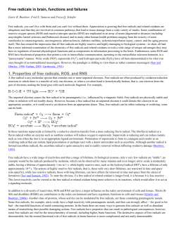 Free radicals in brain, functions and failures 1. Properties of free