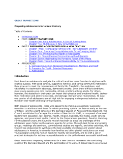 GREAT TRANSITIONS Preparing Adolescents for a New Century