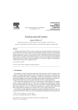 Emotion and self-control