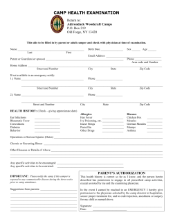 camp health examination - Adirondack Woodcraft Camp