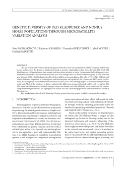 genetic diversity of old kladruber and nonius horse populations