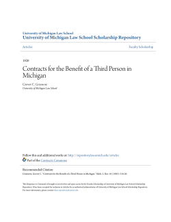 Contracts for the Benefit of a Third Person in Michigan