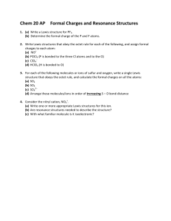 Formal Charges and Resonance Structures