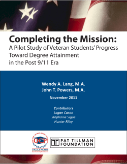 Completing the Mission: A Pilot Study of Veteran Students` Progress