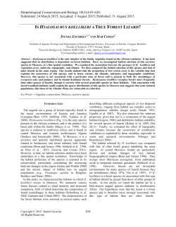 is hyalosaurus koellikeri a true forest lizard?