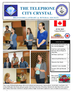june 2015 newsletter - Brantford Lapidary and Mineral Society