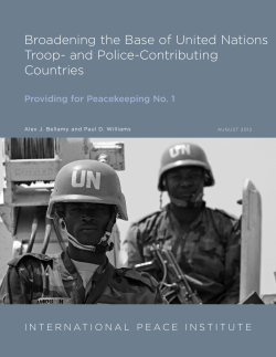 Broadening the Base of United Nations Troop