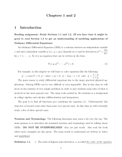 Chapters 1 and 2 1 Introduction
