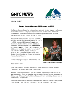 Tamara Burchett Receives GEDD Award for 2011