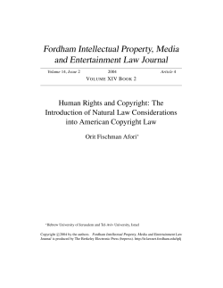 Human Rights and Copyright: The Introduction of Natural Law
