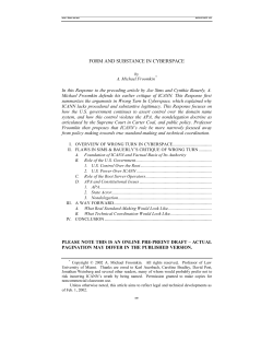 Form and Substance in Cyberspace