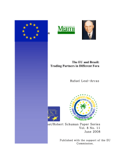 The EU and Brazil: Trading Partners in Different Fora