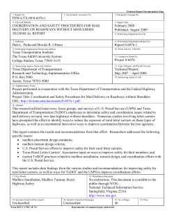 Coordination and Safety Procedures for Mail Delivery on Roadways